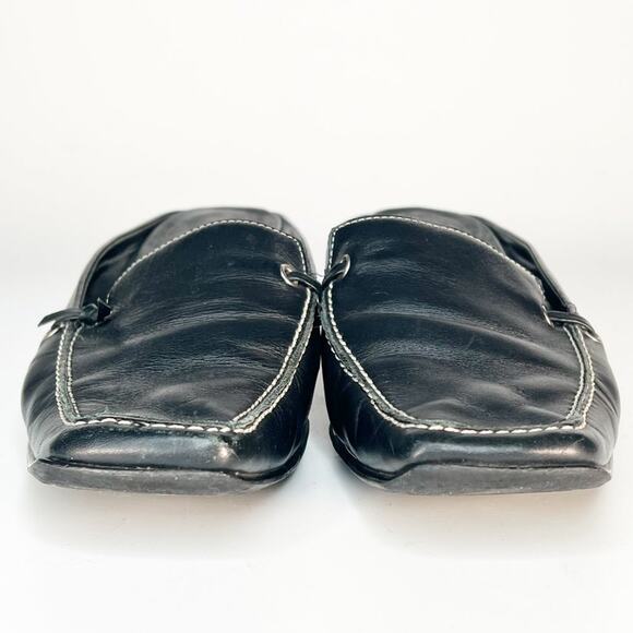 Franco Sarto Black Leather Kitten Heels Mules Shoes Shoes 7 - Picture 2 of 13